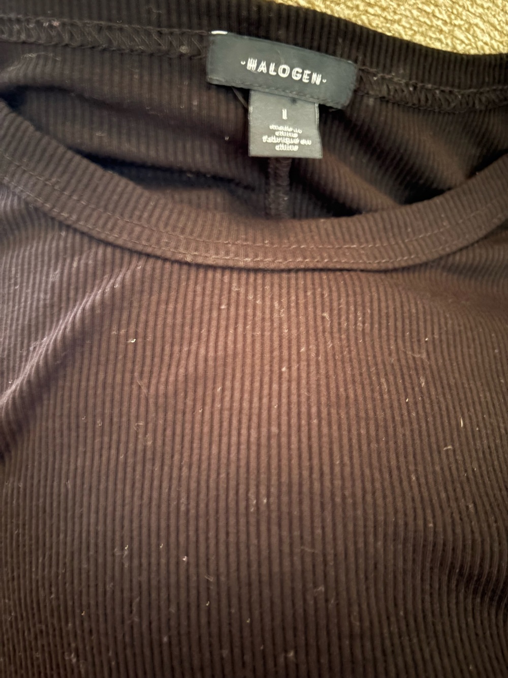 Halogen Black Ribbed Tank Top - Picture 2 of 2